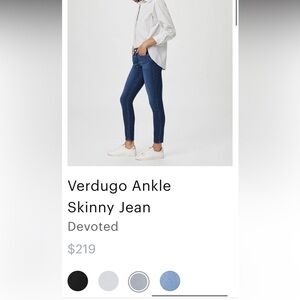 Paige Denim ‘Verdugo’ skinny jeans size 28